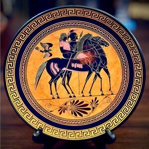 Decorative plate, Hand painted Copy of a Greek Mythological scene